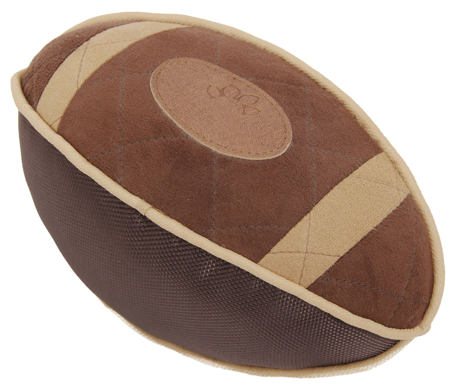 Pet Life 'Pugskin' Durable Oxford Nylon and Mesh Plush Squeaky Football Dog Toy