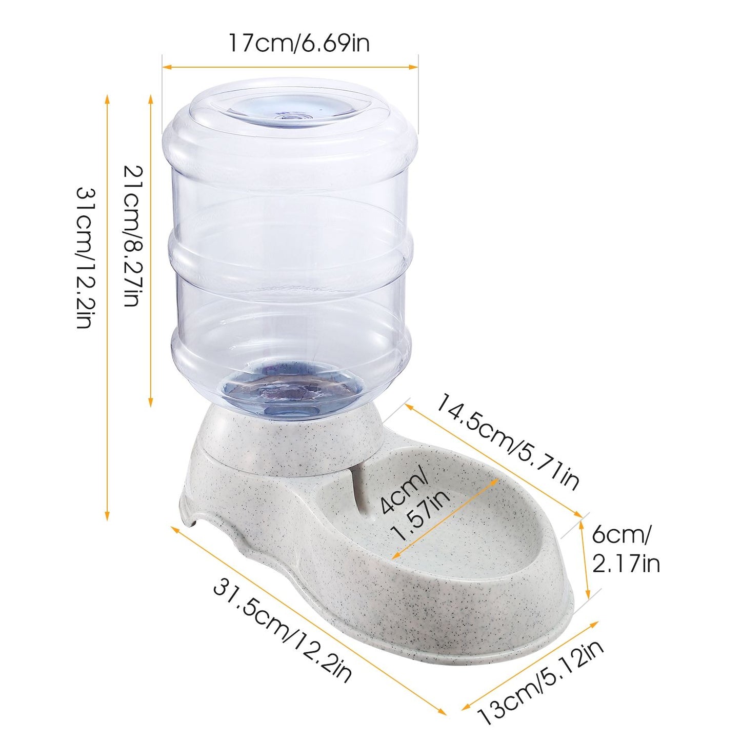 3.5L/1Gal Pet Water Dispenser Self-Dispensing Gravity Pets Water Feeder Automatic Pet Waterer Cat Dog