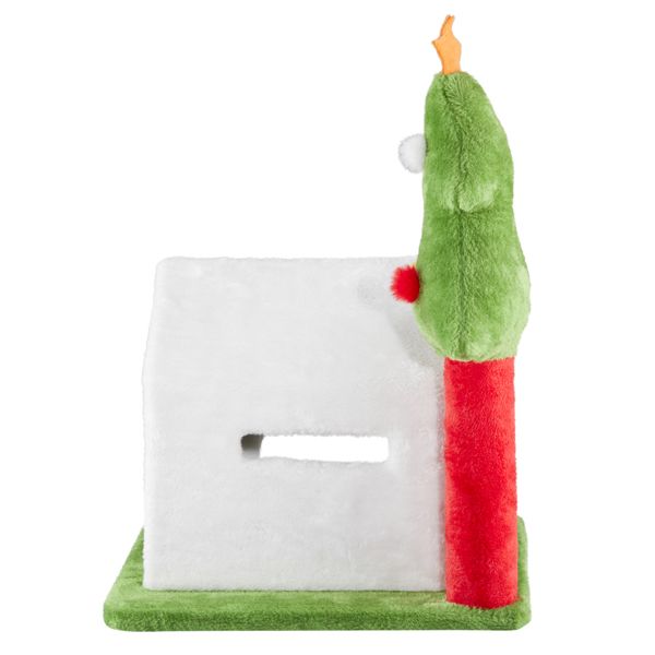 24in Christmas Cat House Cat Bed Cave, Soft Plush Christmas Nest Holiday Decor for Indoor Cats